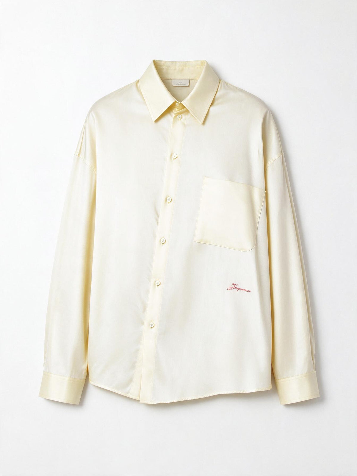 Jacquemus Camicia asimmetrica gialla chiara in cotone