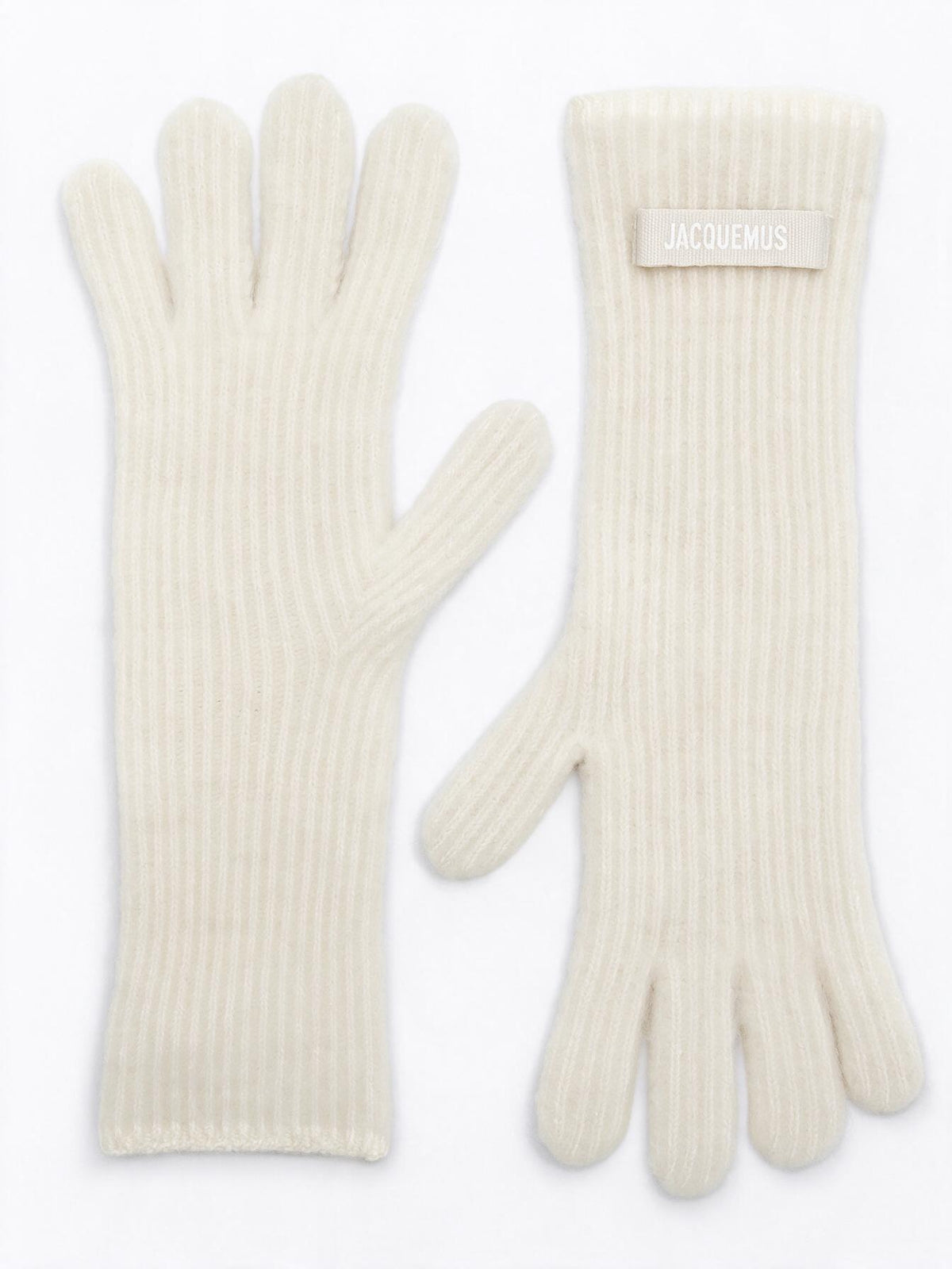 Jacquemus Guanti Gros Grain bianchi in misto alpaca