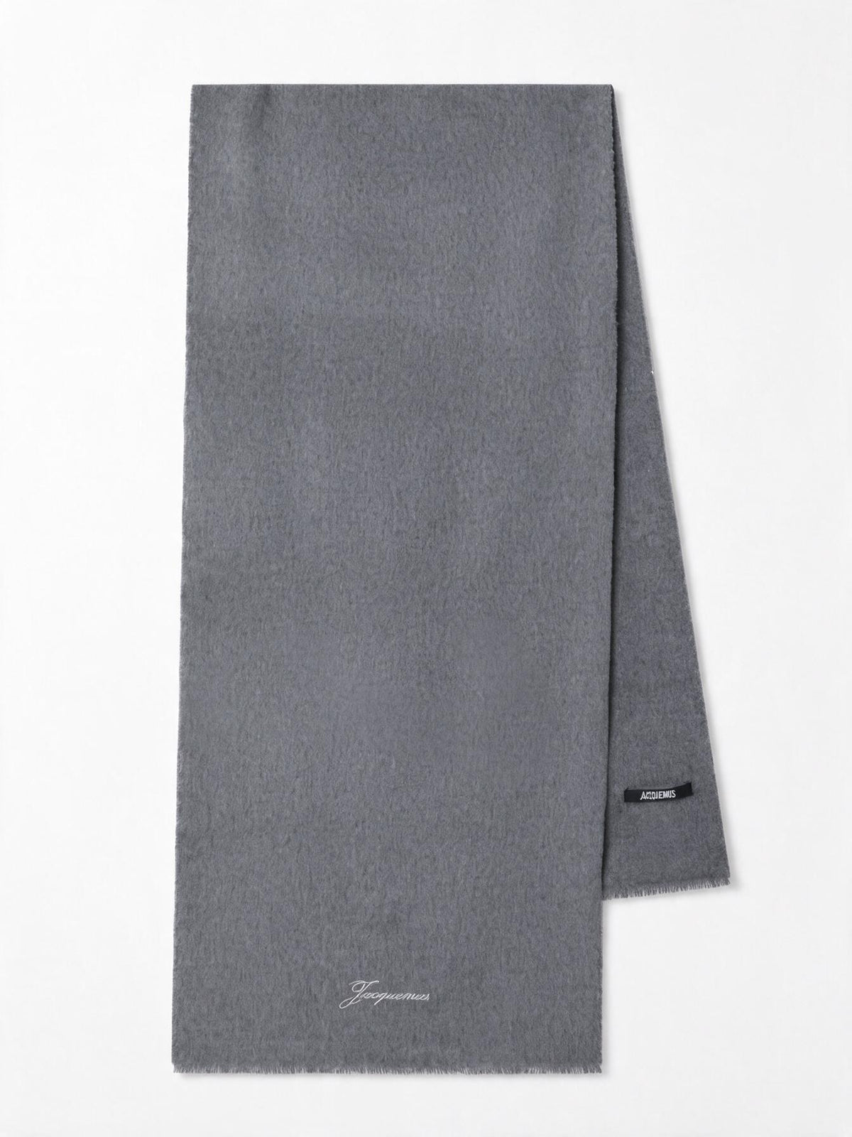 Jacquemus Sciarpa Tailleur grigia scuro in lana e cashmere