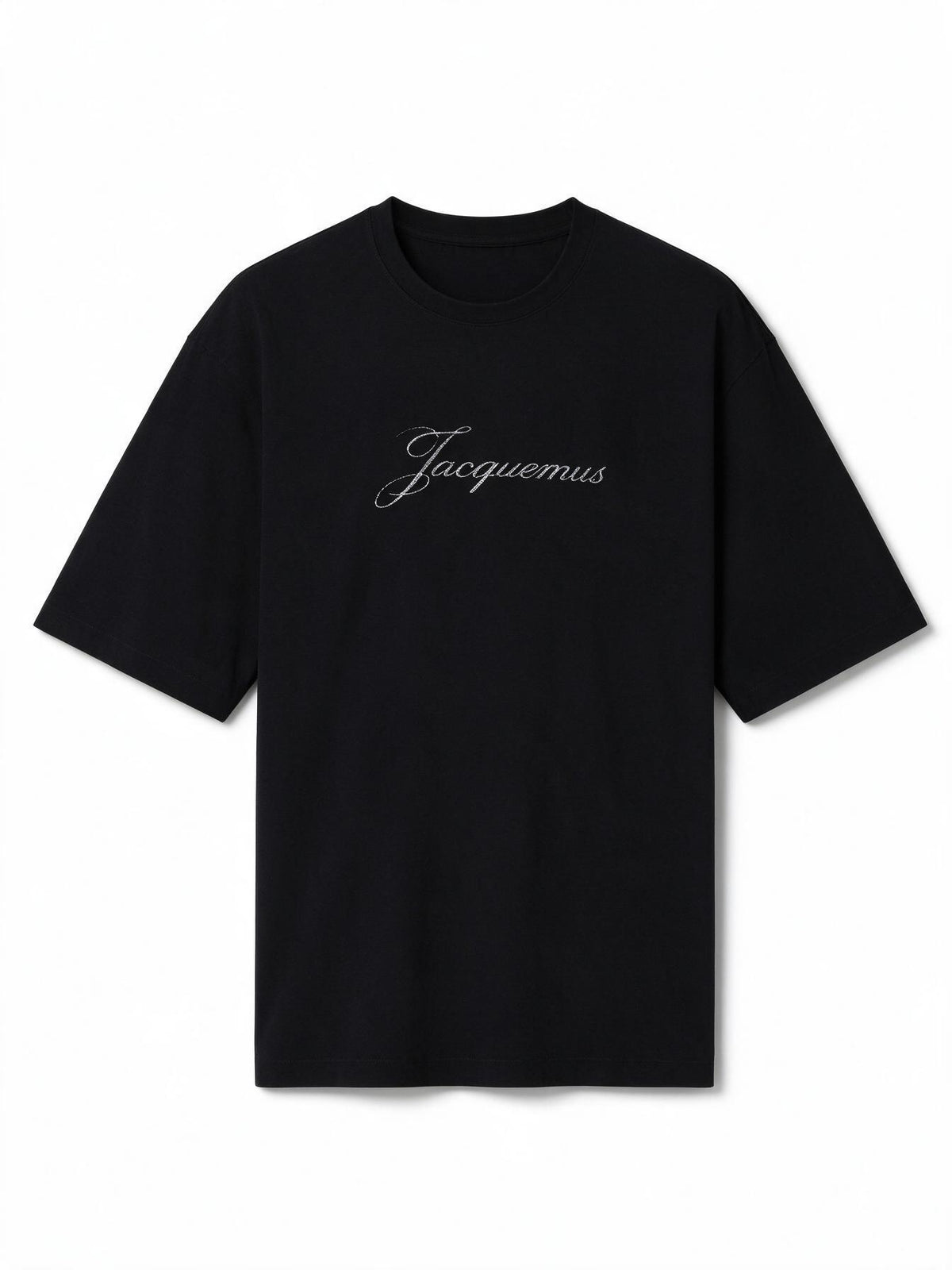 Jacquemus T-shirt con logo nera in misto cotone
