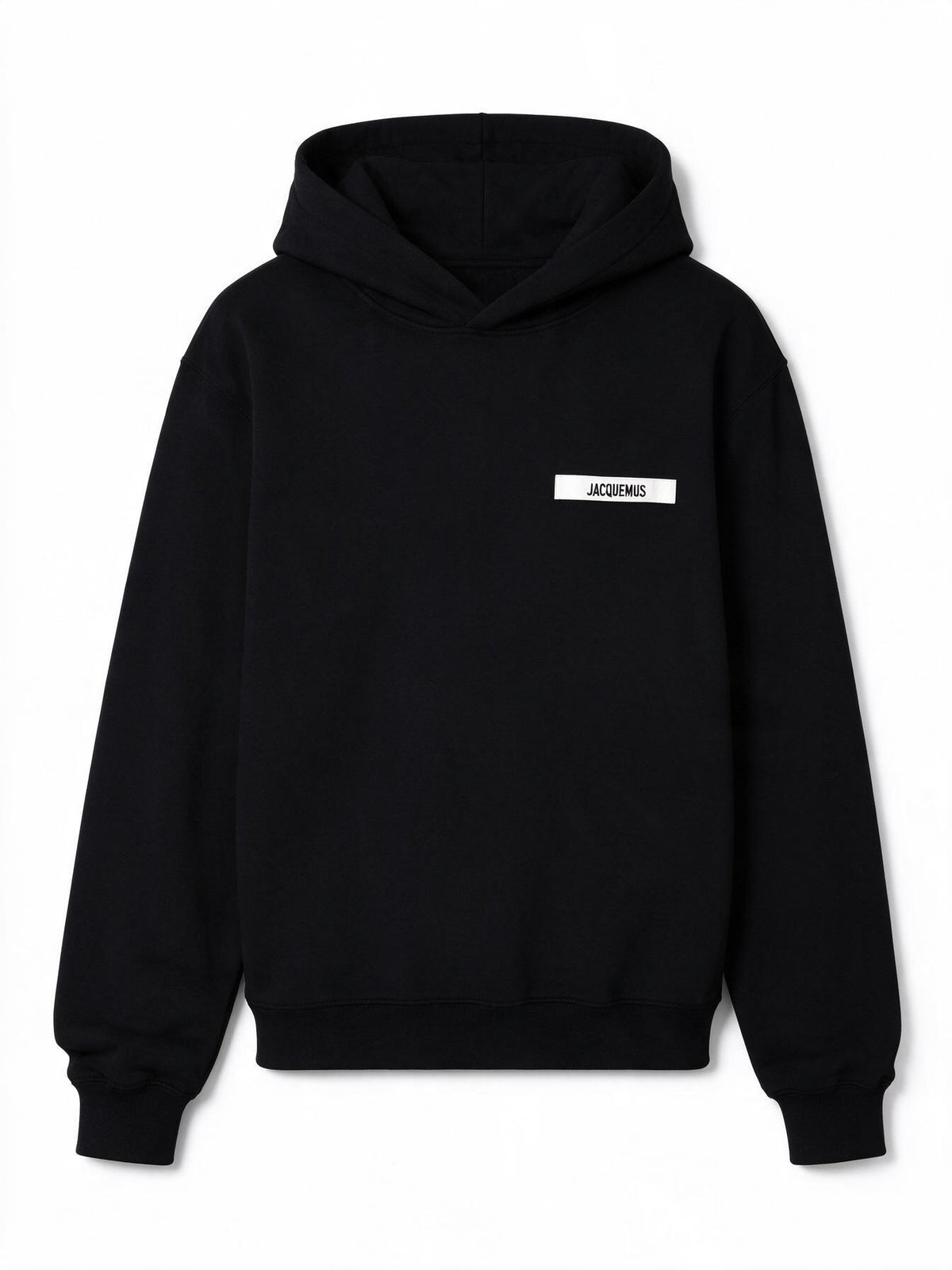 Jacquemus Felpa nera con logo in Gros Grain