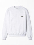 Jacquemus Felpa girocollo grigia con logo in Gros Grain
