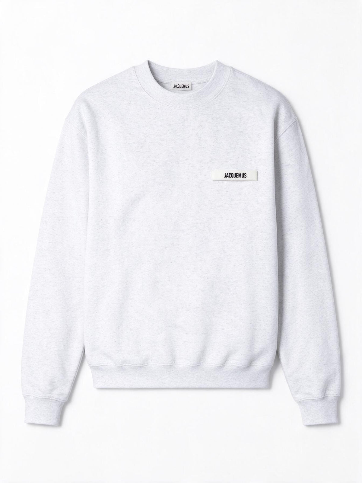 Jacquemus Felpa girocollo grigia con logo in Gros Grain