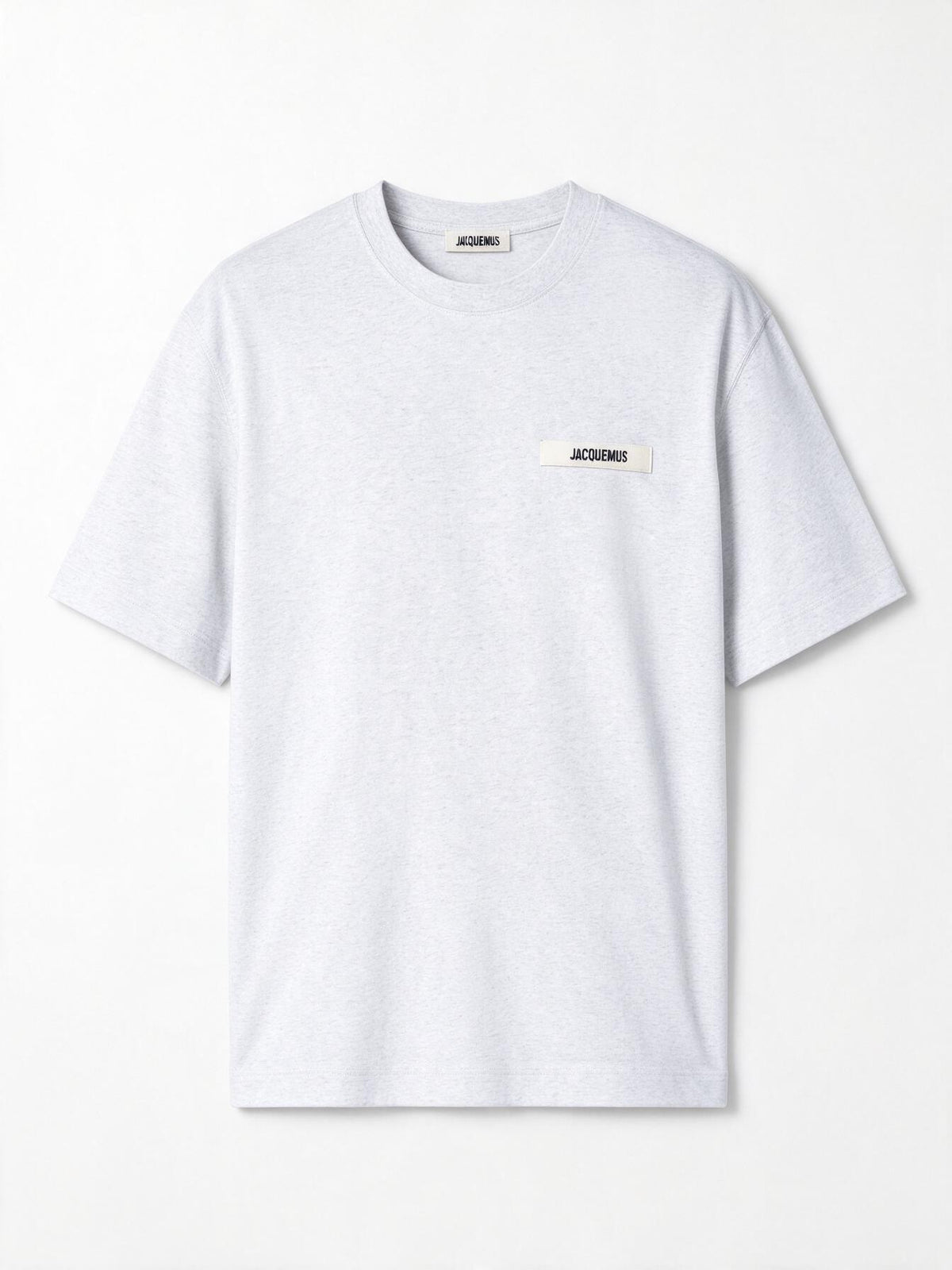 Jacquemus T-shirt grigia con logo in Gros Grain