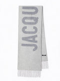 Jacquemus Sciarpa grigia in lana con logo