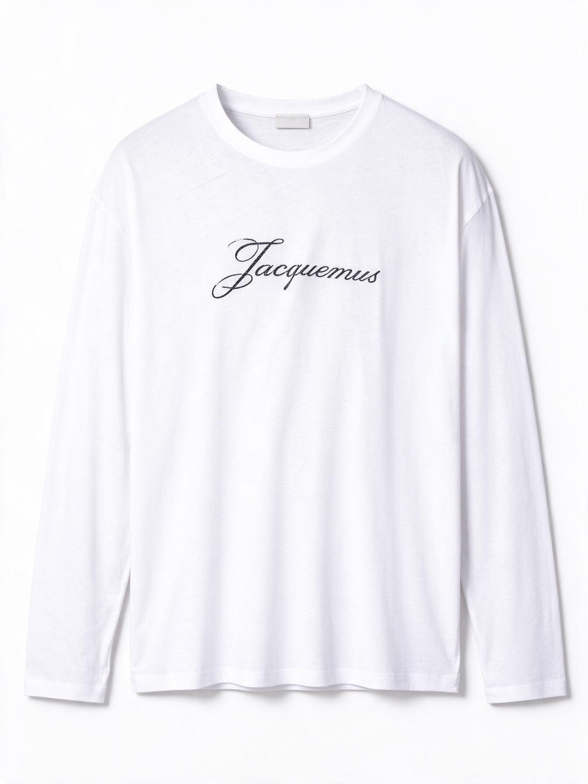 Jacquemus T-shirt a maniche lunghe bianca in cotone