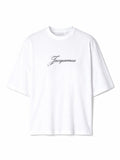 Jacquemus T-shirt bianca con stampa logo