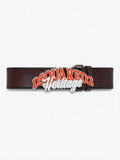 Dsquared2 Cintura cocoa brown con fibbia metallica logo lettering