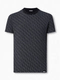 Dsquared2 T-shirt girocollo nera con motivo logo monogram all-over