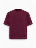 Dsquared2 T-shirt girocollo bordeaux con logo etichetta sul fondo