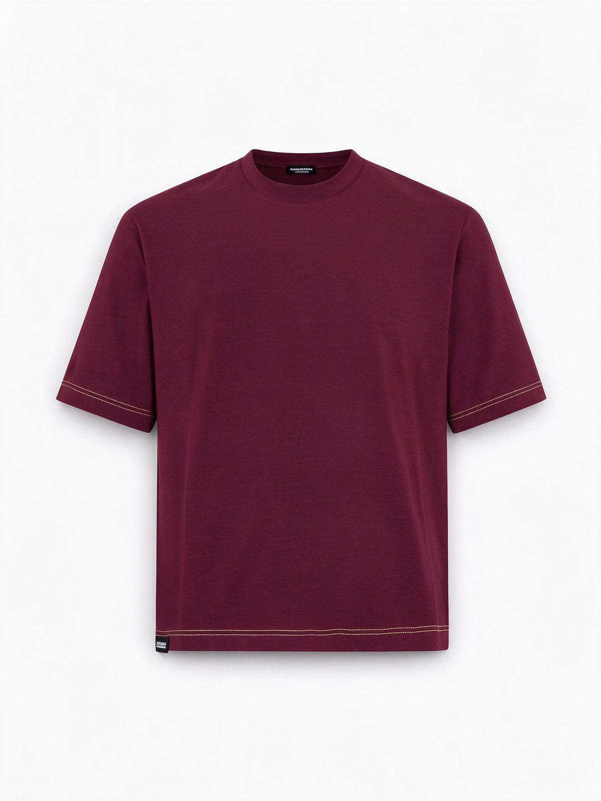 Dsquared2 T-shirt girocollo bordeaux con logo etichetta sul fondo