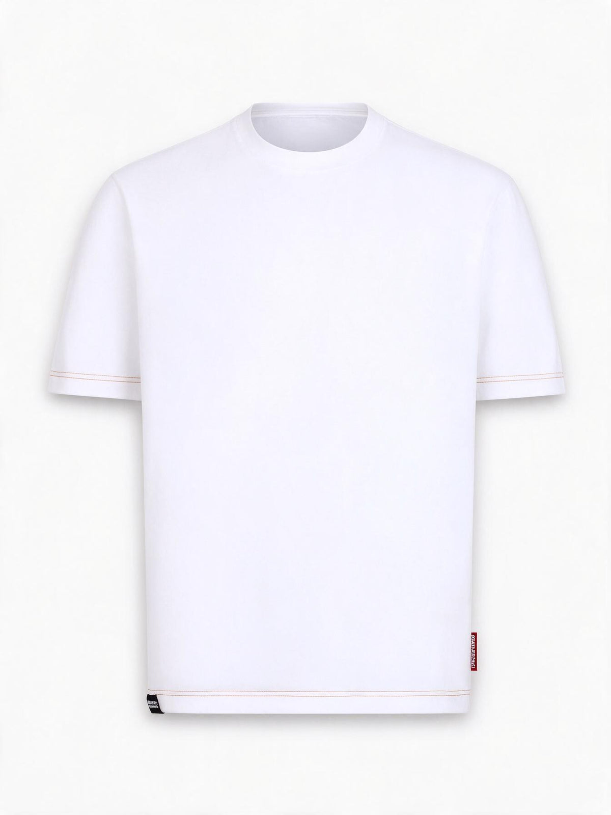Dsquared2 T-shirt girocollo bianca con logo etichetta sul fondo