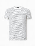 Dsquared2 T-shirt girocollo bianca con motivo logo monogram all-over