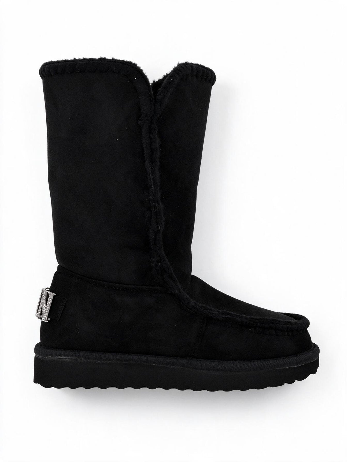 Icon Stivaletto mid con pelliccia nero