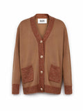 Silvian Heach Cardigan Cammello con Dettagli Bouclé