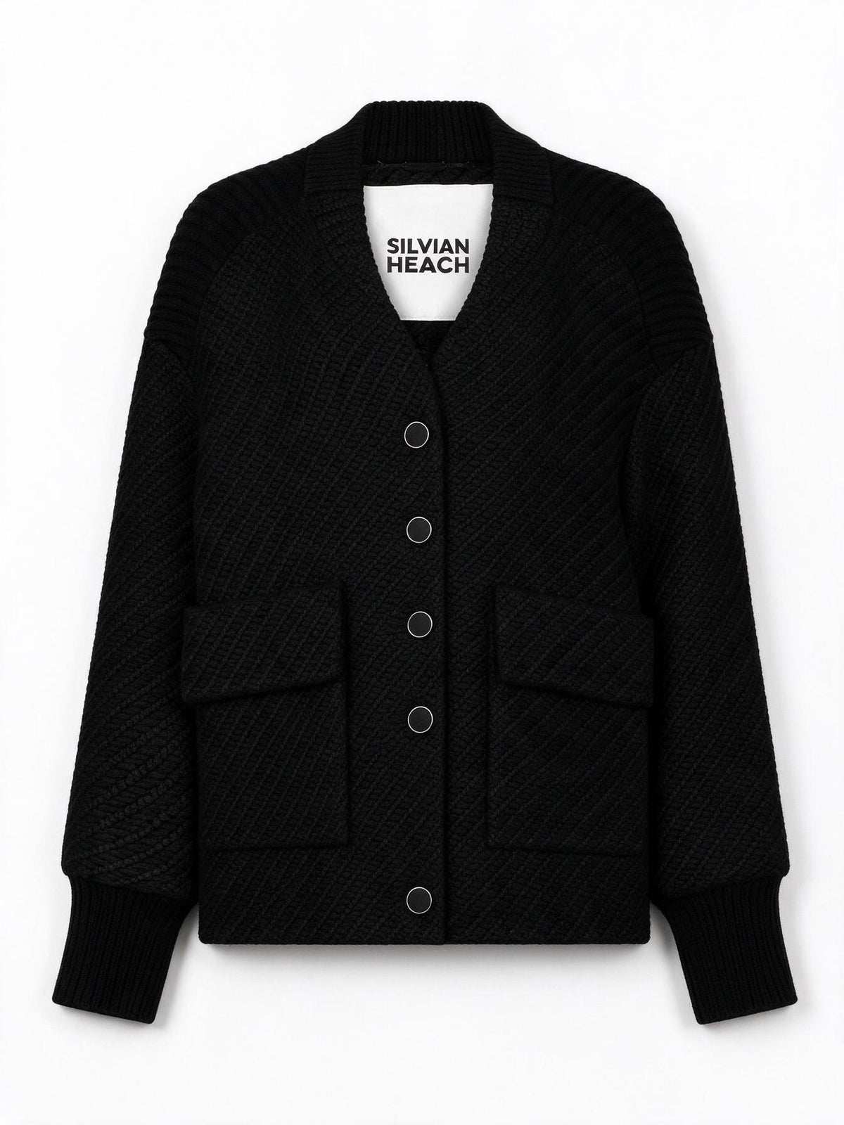 Silvian Heach Cardigan Bomber in Maglia Texturizzata