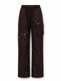 Silvian Heach Pantaloni Cargo in Nylon con Dettagli Zip