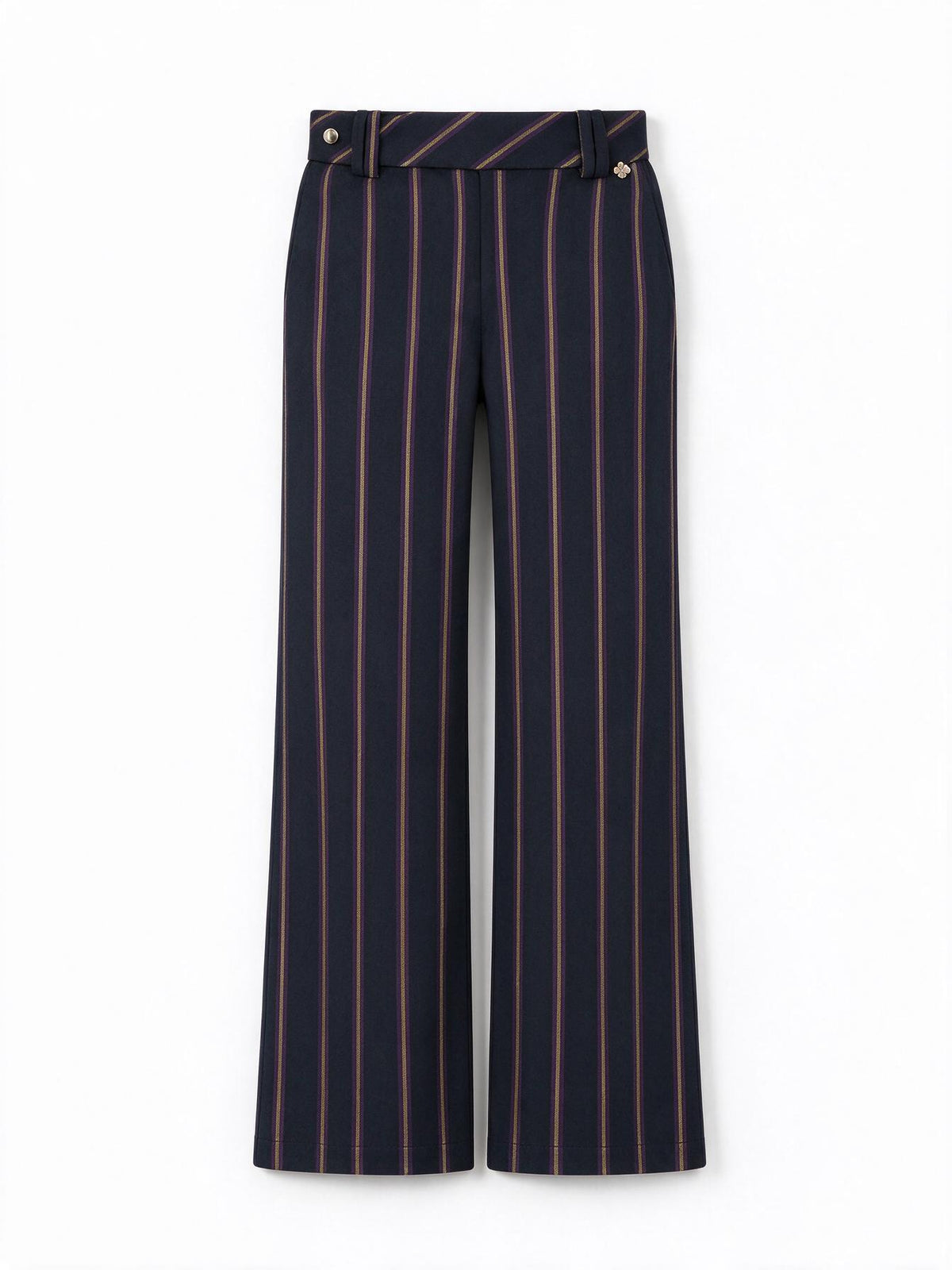 Silvian Heach Pantaloni Palazzo a Righe con Zip sul Fondo