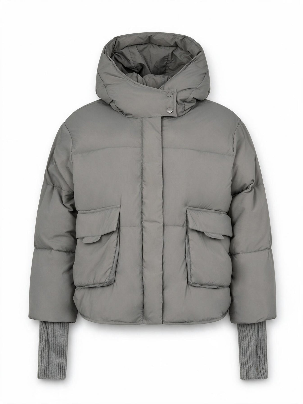 Silvian Heach Piumino Cropped con Cappuccio e Polsini a Coste