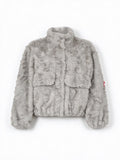 Silvian Heach Giacca Blouson in Ecopelliccia Grigio Perla