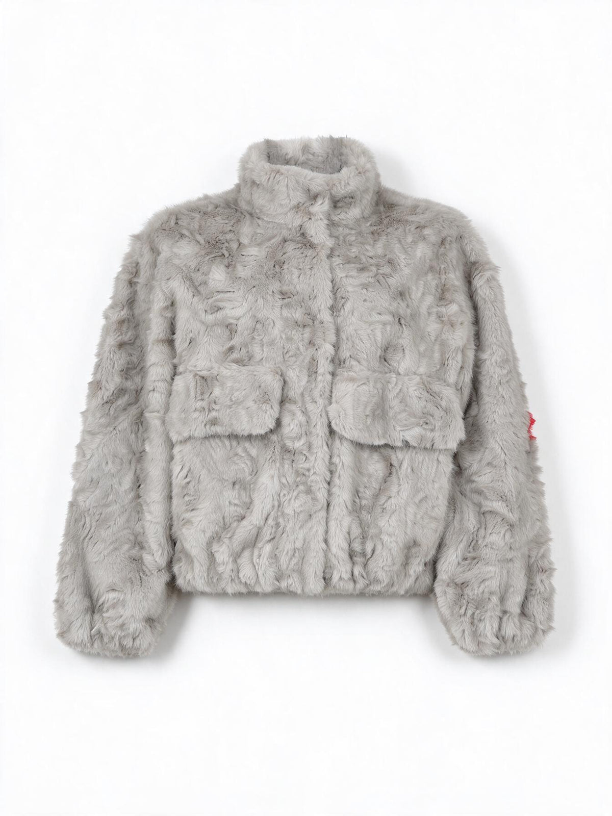 Silvian Heach Giacca Blouson in Ecopelliccia Grigio Perla