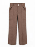 Silvian Heach Pantaloni Dritti a Quadretti con Risvolto