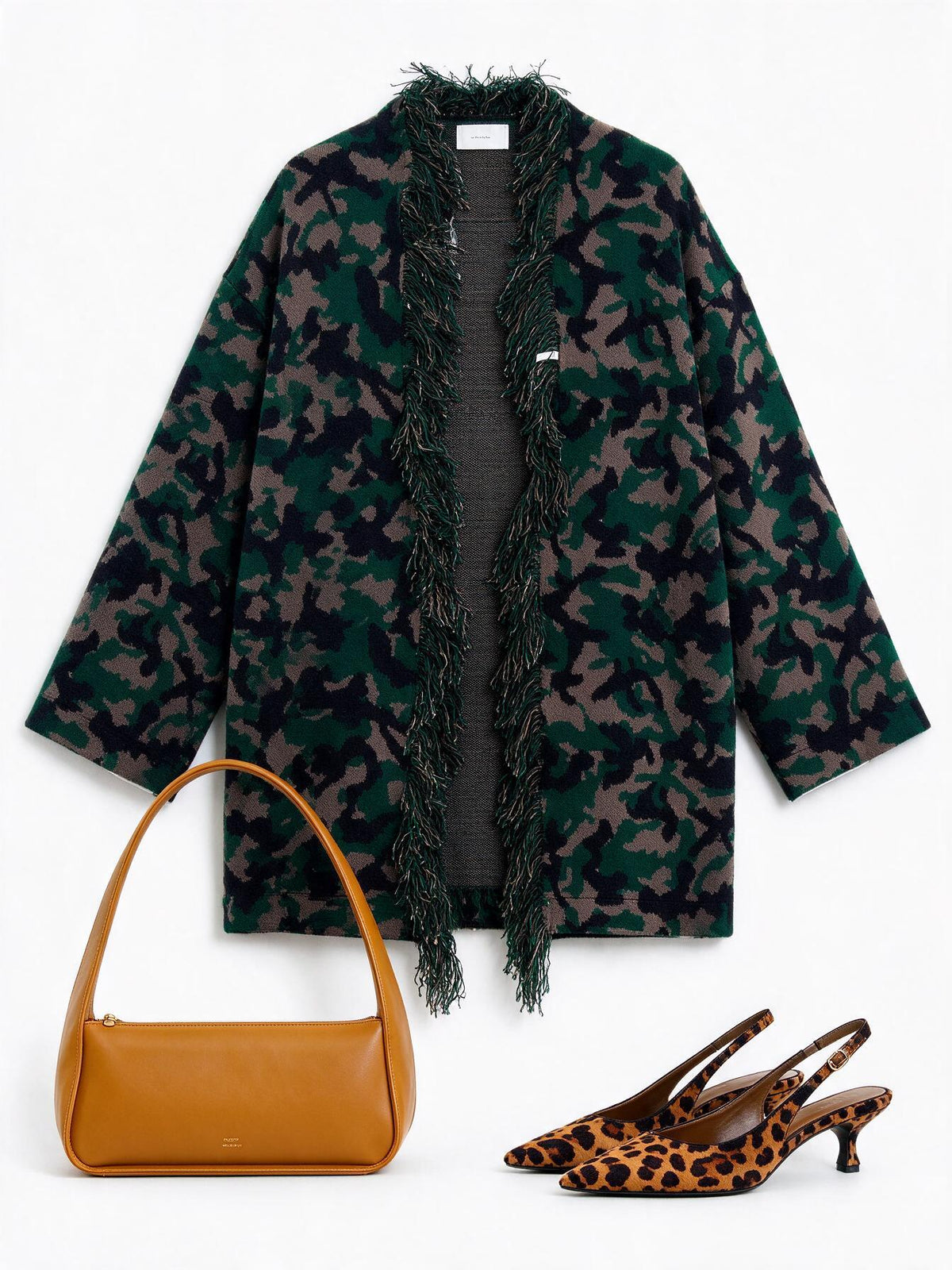 Vicolo Maxi Cardigan Fantasia Camouflage