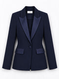 Vicolo Giacca Monopetto in Raso Blu