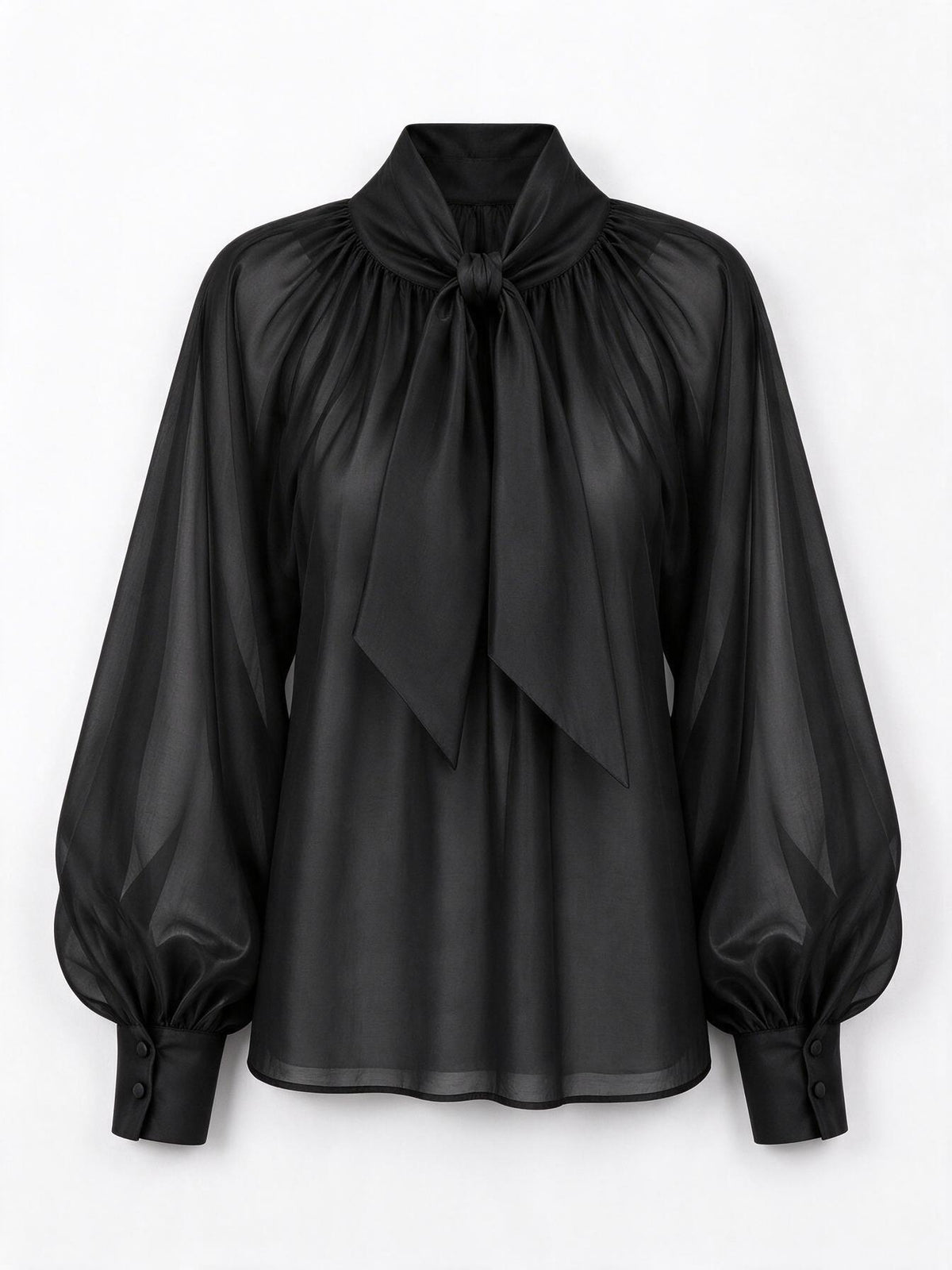 Vicolo Blusa Nera con Nodo Drappeggiato