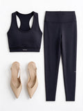 Vicolo Leggings Tessuto Tecnico Nero