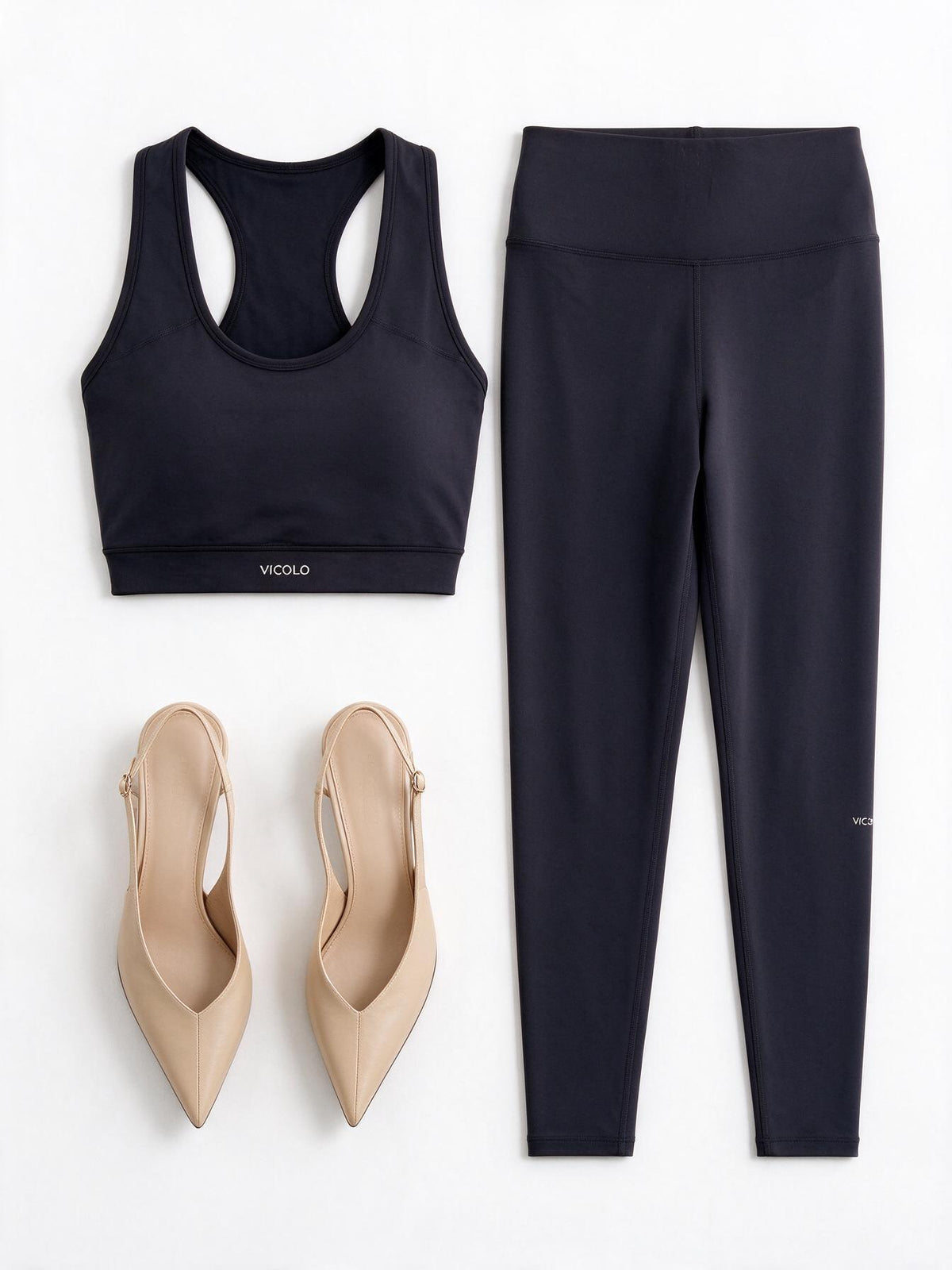 Vicolo Leggings Tessuto Tecnico Nero
