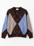 Vicolo Cardigan Corto Argyle Marrone