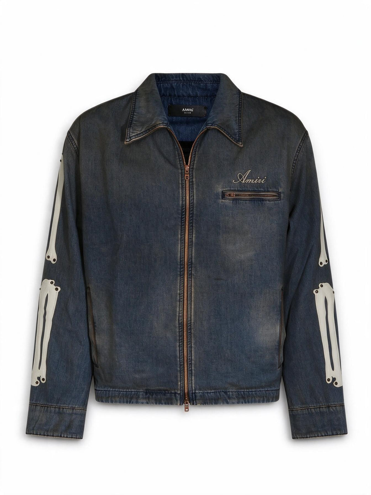 Amiri Giacca in Denim Lea Bones