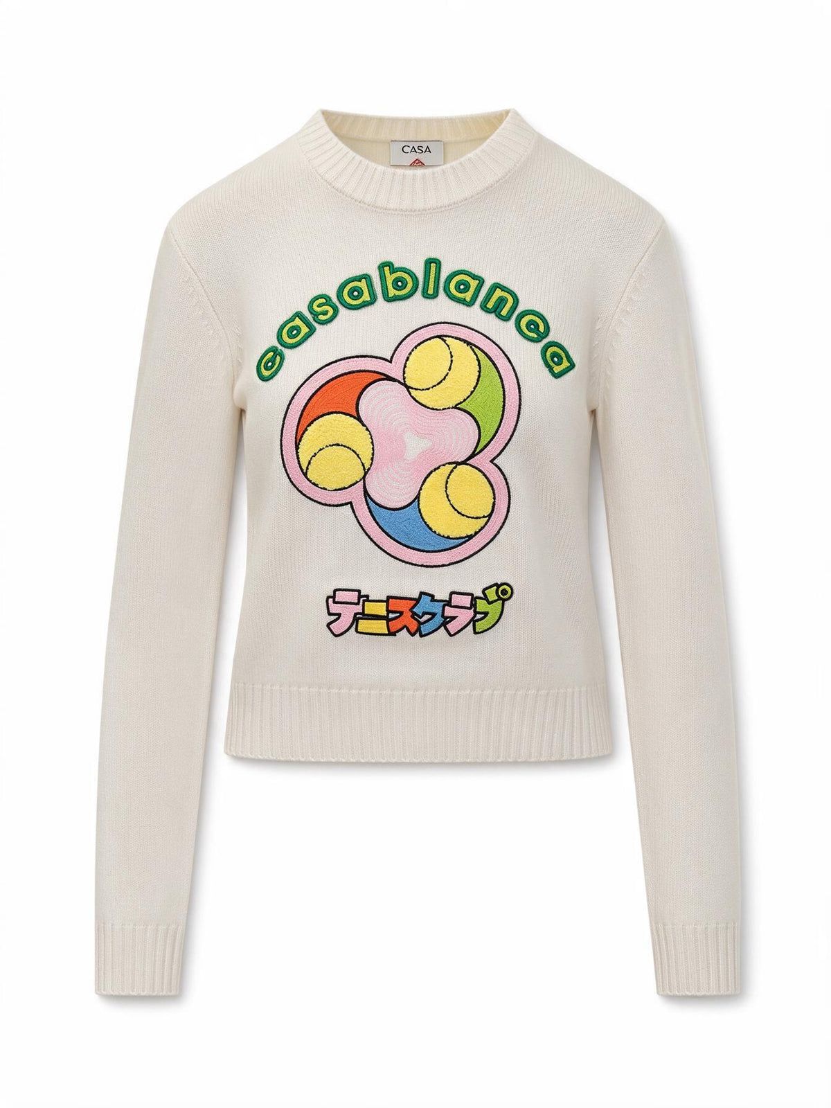 Casablanca Maglione Bianco con Ricamo Tennis Club