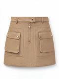 Casablanca Minigonna con Tasche e Zip Frontale