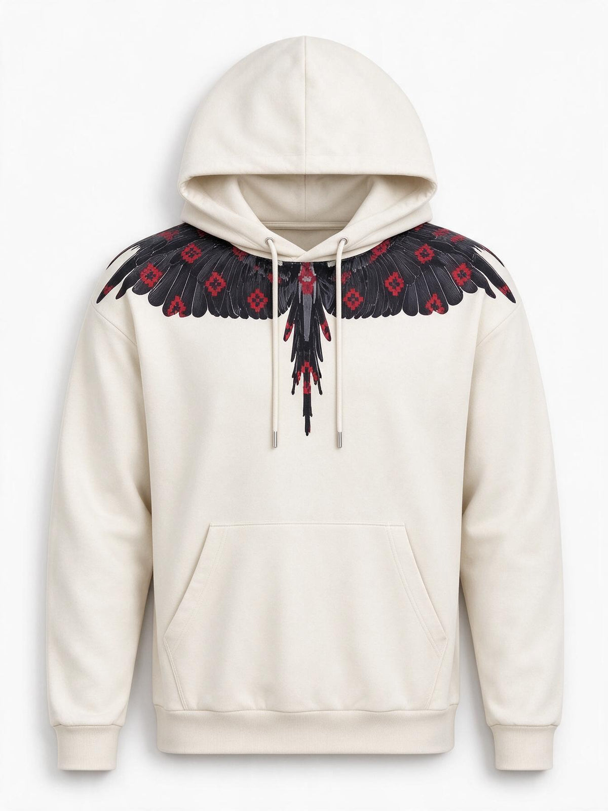 Marcelo Burlon Felpa con cappuccio cocco stampa Wings