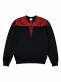 Marcelo Burlon Felpa girocollo nera stampa Wings