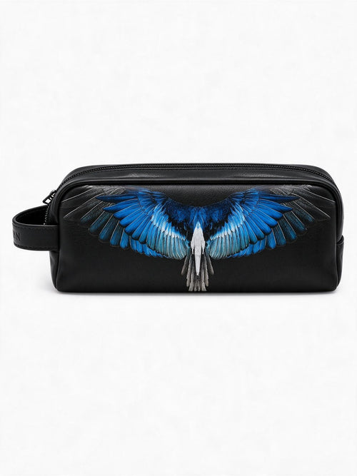 Marcelo Burlon Borsa a mano Wings nera e blu
