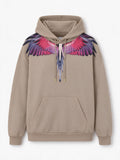Marcelo Burlon Felpa con cappuccio sabbia stampa Wings