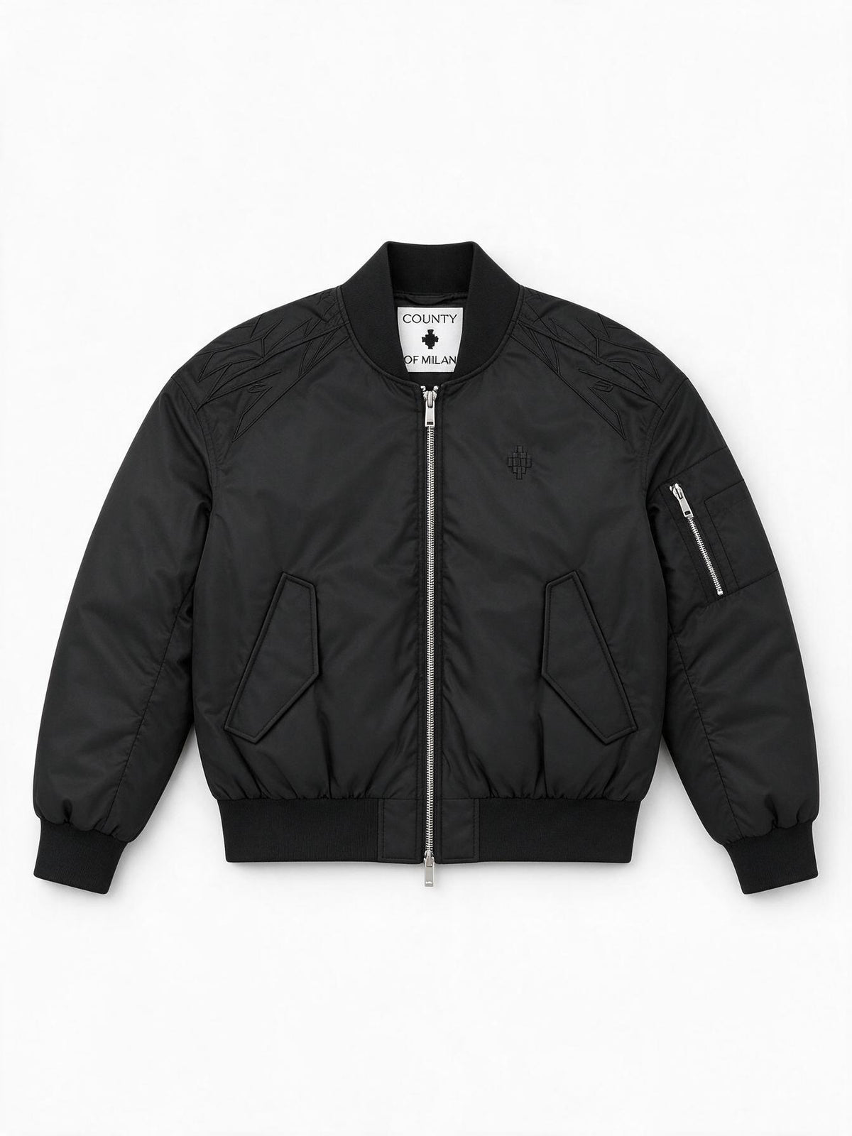 Marcelo Burlon Piumino nero stampa ali