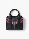 Marcelo Burlon Borsa a mano Wings nera e fucsia