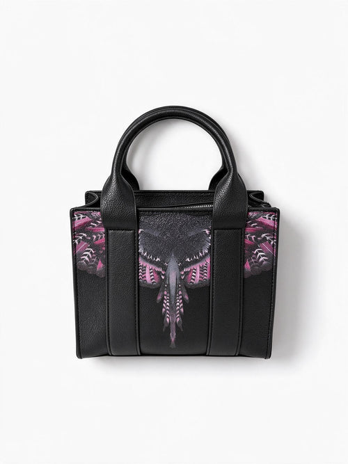 Marcelo Burlon Borsa a mano Wings nera e fucsia