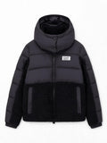 Emporio Armani Giacca imbottita EA7 nera con dettagli teddy