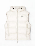 Emporio Armani Gilet imbottito EA7 con cappuccio nero e beige