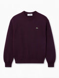 Lacoste Maglione girocollo Chestnut Brown, marrone da donna con logo iconico coc