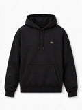 Lacoste Felpa con cappuccio nero per uomo e donna con logo iconico