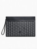 Lacoste Pochette THE BLEND MONOGRAM nera da uomo con stampa monogram all-over