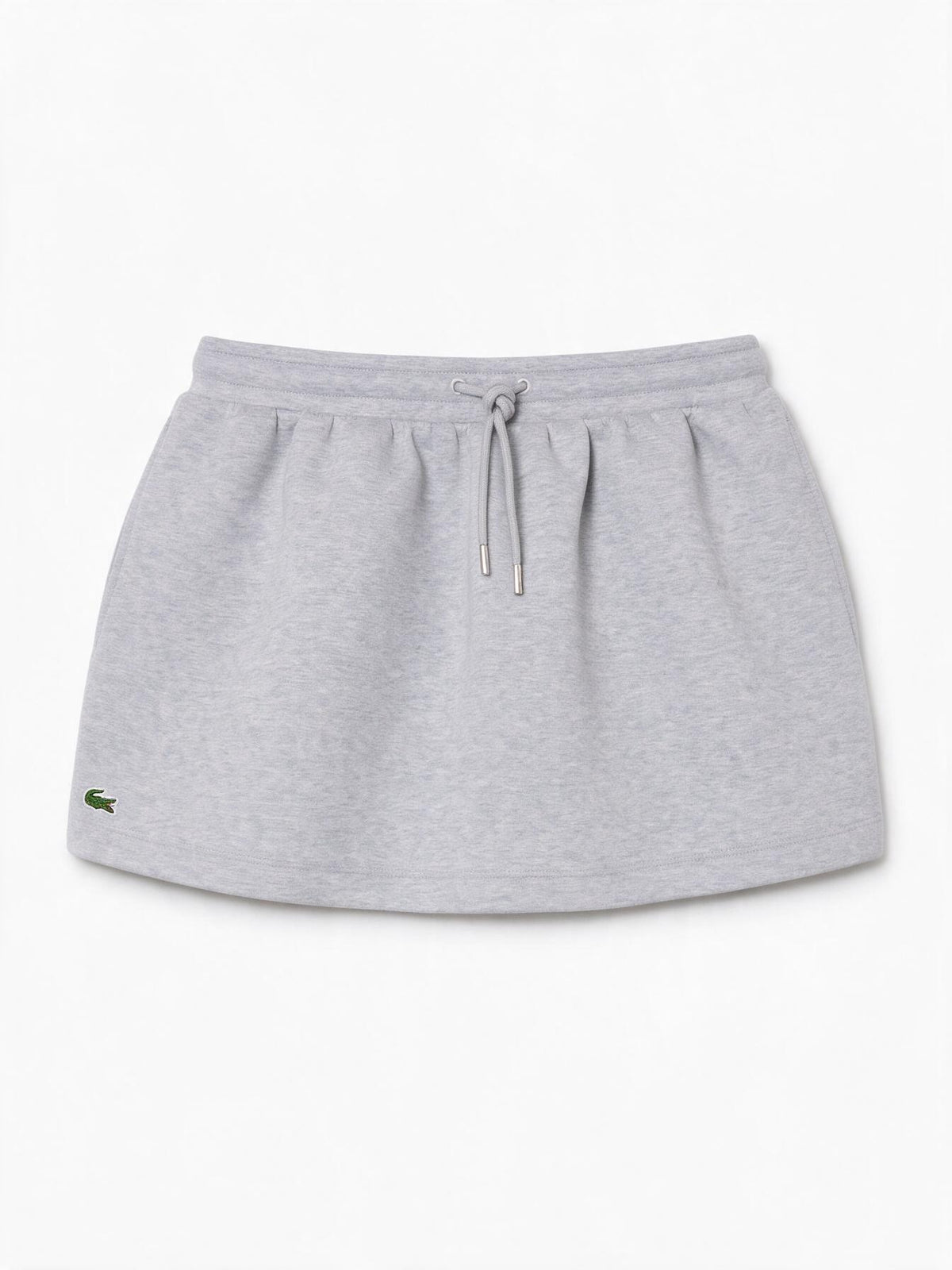 Lacoste Gonna corta DOUBLE-FACE JERSEY SKIRT grigia da donna con fascia elastica