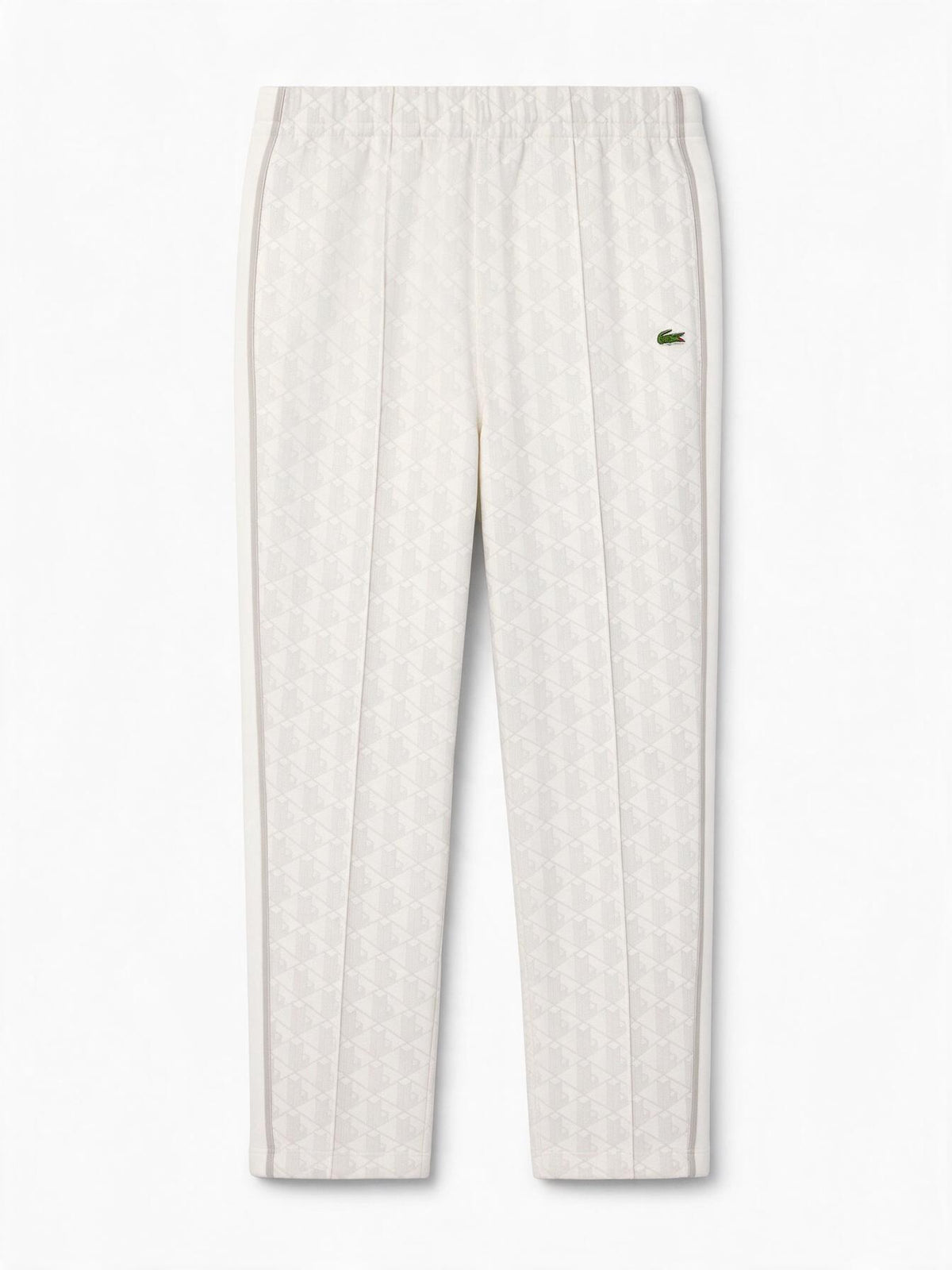Lacoste Pantaloni sportivi bianchi da uomo con monogramma Paris
