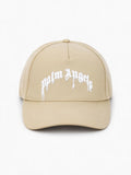 Palm Angels Cappello con visiera beige per uomo e donna con logo maxi
